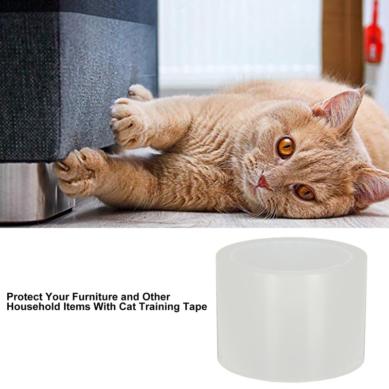 Cat AntiScratch Tape Transparent Furniture Protector Cat Training Deterrent Tape(L