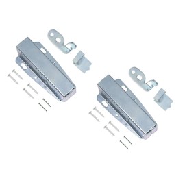 TERF® Heavy Duty Touch Latch Automatic Spring Catch For Press To Open Silver Cupboard Doors Loft Attic Hatches Including Fixing - Pack of 2