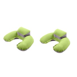 STOBAZA 2pcs Comfortable Inflatable Pillow for Airplane Car Bus Train Outdoor U-Shape Neck Support