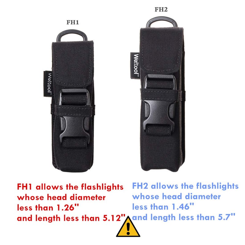 Weltool Tactical Flashlight Holster, Molle System, Cordura Material, UTX-DURAFLEX Buckle