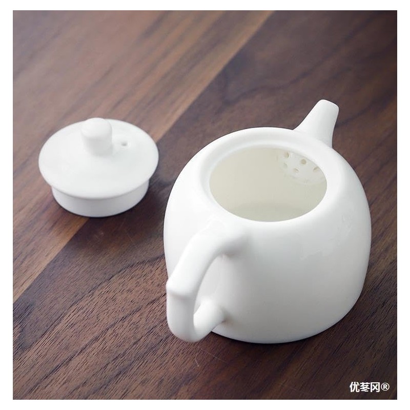 Fujian Dehua high white porcelain teapot, Lantern pot, Kung fu