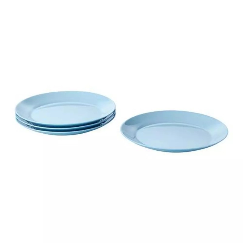 IKEA Lot of 4 IKEA Besegra Light Blue Dessert Plates