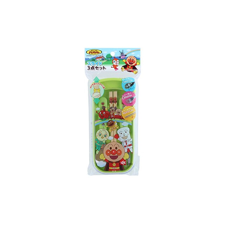 LEC Anpanman Character 3 Piece Set (Chopsticks/ Spoon/ Fork) in