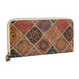 CorkAllin Cork Purse for Women - Vegan Purse Women's Purse, Purse, Animal Protection, Environmental Protection, Sustainable Purse, Women's with Zip, Long Purse, Large, 02, Classic