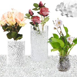 GRANDAN 120,000PCS Water Beads Clear, Water Gel Jelly Beads for Vase Fillers, Floating Candles, Wedding Centerpiece, Christmas Decoration, Floral Arrangement, Aquatic Plant Container