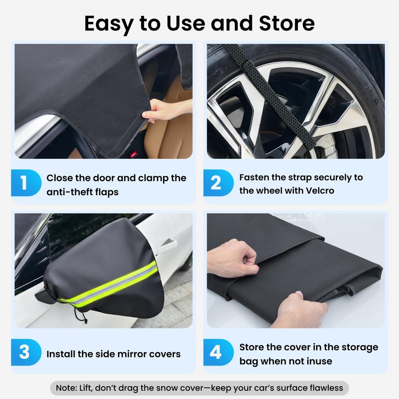 REEVAA Upgraded Car Windshield Cover for Ice & Snow [All-Weather