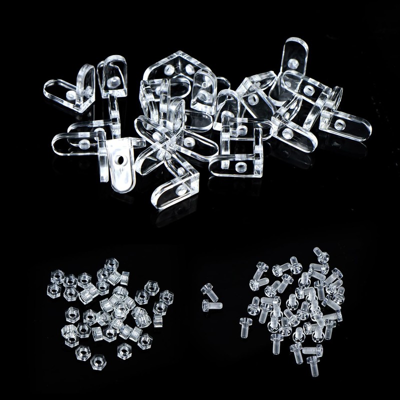 Pack of 20 L-angle connectors, mounting bracket, right angle, mounting
