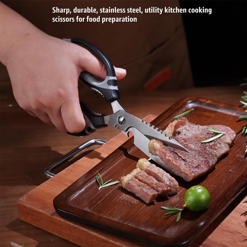 BoFuYuan Kitchen Scissors, 9-Inch Heavy Duty Multipurpose Food Cutting Shears,