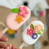 5 moldes de silicona para flores y hojas