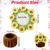 Handmade Sunflower Crochet Flower Coaster Set with Storage Basket (Yellow)