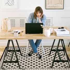 Office Chair Mat for Hardwood Floor, 60"x45" Easy Glide Computer Desk Mat Protector for Rolling Chair Under Desk Rug Nonslip Backing, Machine Wash, (Modern)