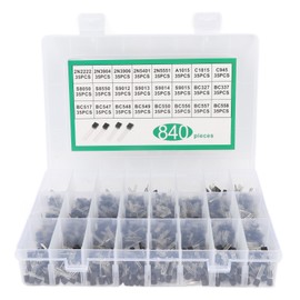 840Pcs BC337 BC549 A1015 Transistor Diode Triode 24 Value NPN PNP Power General Purpose Transistor Assortment Kit
