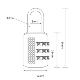 Lansonee 1 Pcs Suitcase Locks with 3 Digit Combination Padlock Codes,Small Padlocks Luggage Locks Padlocks with Outdoor Travel Luggage Suitcase Baggage School Gym Lockers Laptop Bag-Gold