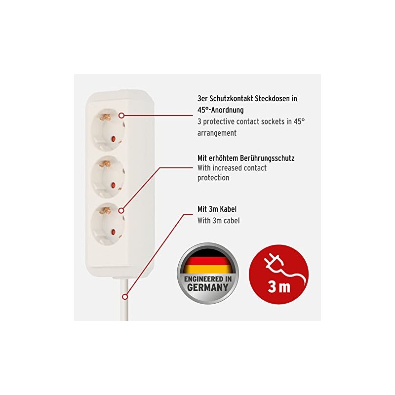 Brennenstuhl Eco-Line 3-Way Socket Strip