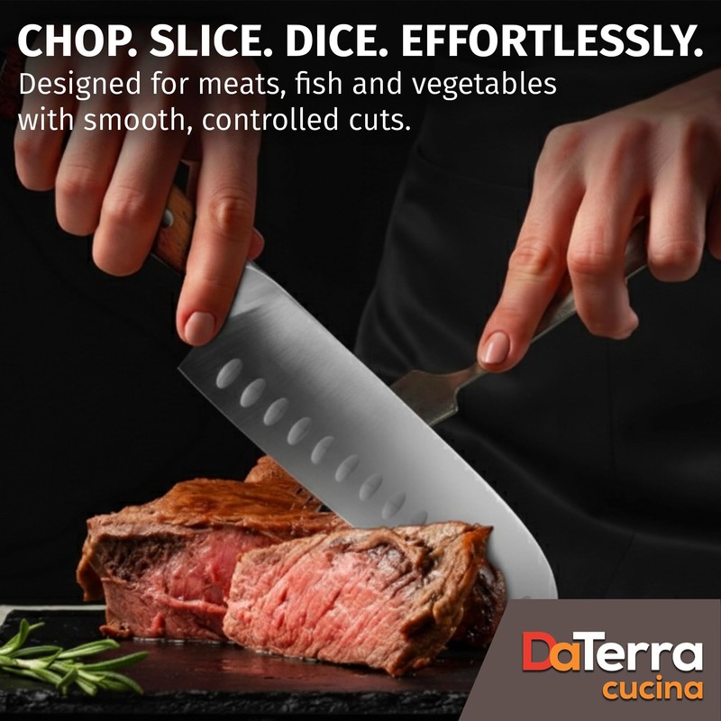 DaTerra Cucina - 7 Inch Santoku Knife – German Steel