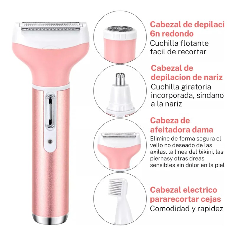 Depiladora Elctrica 5 en 1 MRMX Bikini, Facial y Nasal