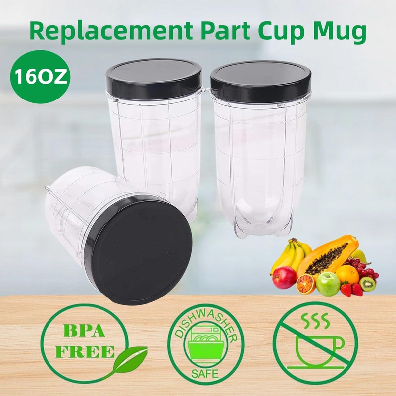 Felenny 3 Pack 46ml Replacement Parts Cup with Lid 250W