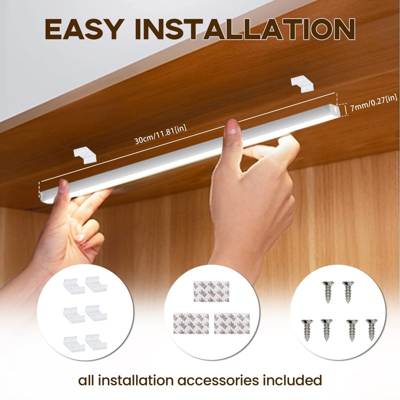 Bonlux Dimmable LED Under Cabinet Strip Light Mains 12V DC
