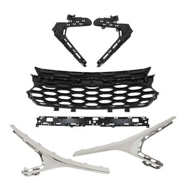 munirater Black Grille Front Bumper Upper and Lower Grill Kit Middle Replacement for 2023 2024 Trax RS
