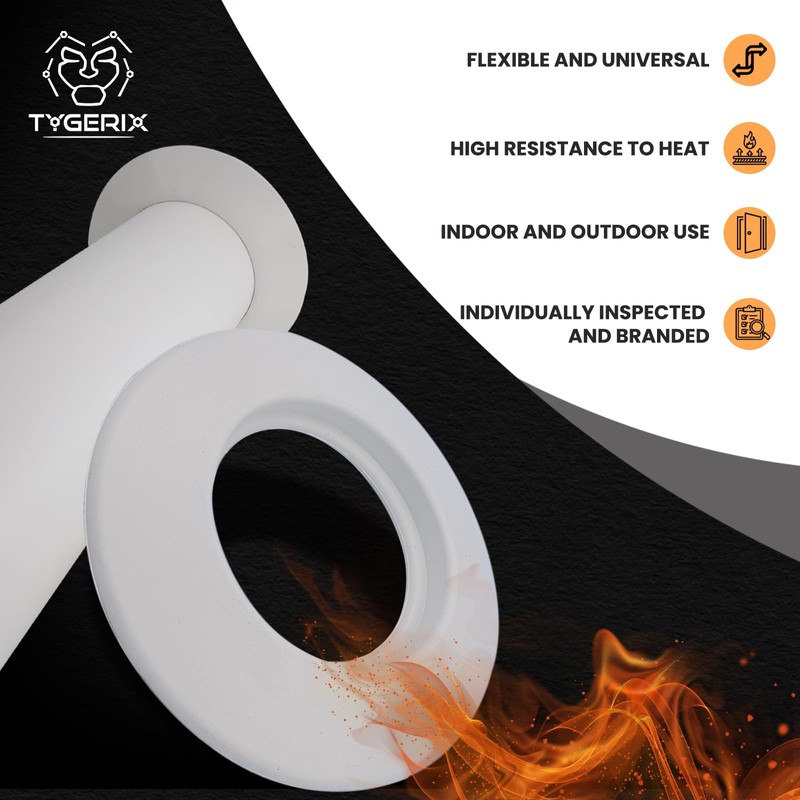 TYGERIX® White EPDM Rubber Rosette Cover for Pipes of 120