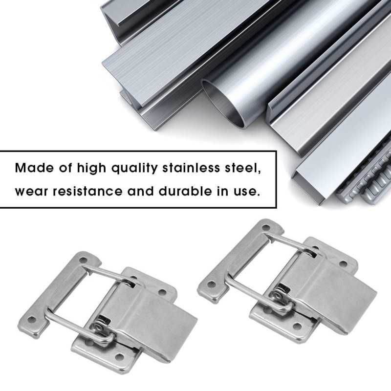 4Pcs Stainless Steel Hardware Cabinet Case Spring Loaded Latch Catch