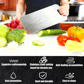 4 PCS Food Grade Cutting Boards Stainless Steel Chopping Boards for Home Kitchen Cooking - Dishwasher Safe Non-Stick Durable and Easy to Clean