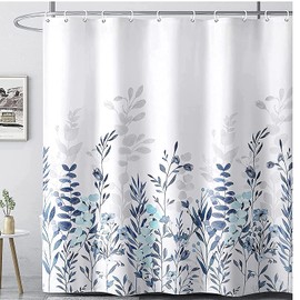 Fitepro Shower Curtain for Bathroom, Shower Curtain with 12 Hooks, Polyester Fabric Machine Washable Waterproof 72 x 72 Inch