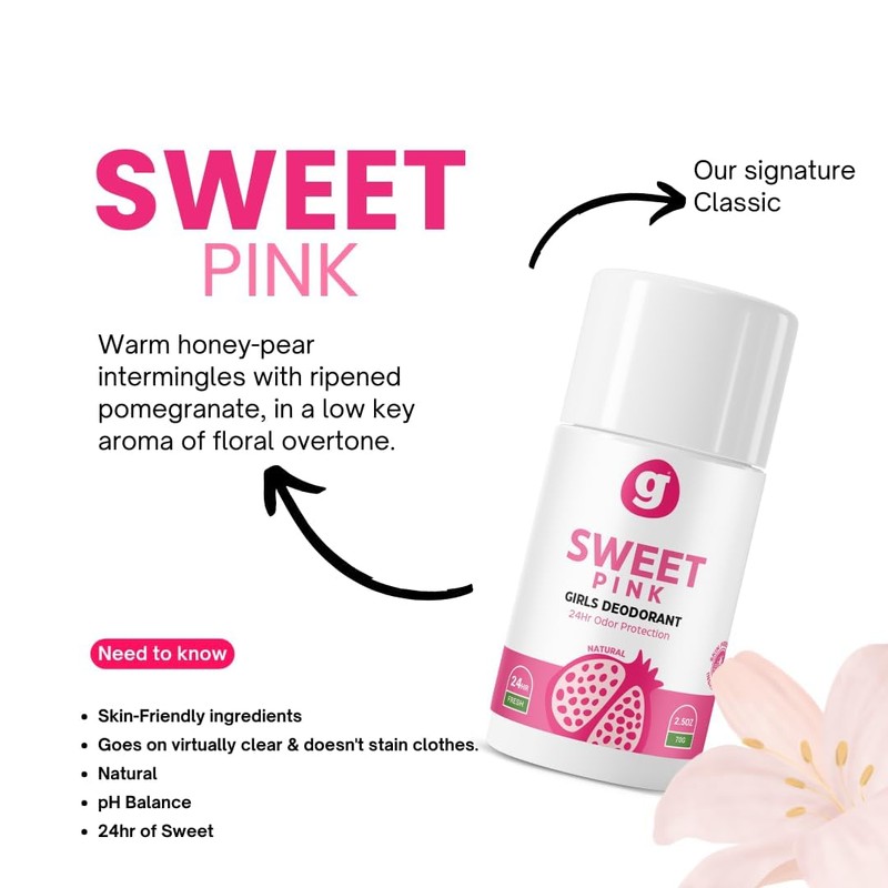 Growing Basics Sweet Pink Deodorant - Non-Toxic, Aluminum-Free Natural Deodorant
