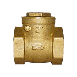 AF Hydro Brass Swing Check Valve Low Pressure Valve, 1/2" NPT, up to 200 PSI, Non-Return Valve with Metal Seat for General Water, Oil, and Gas