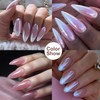 2PCS Cromo Efecto Espejo Uñas Blanco Perla Polvo Uñas Brillo