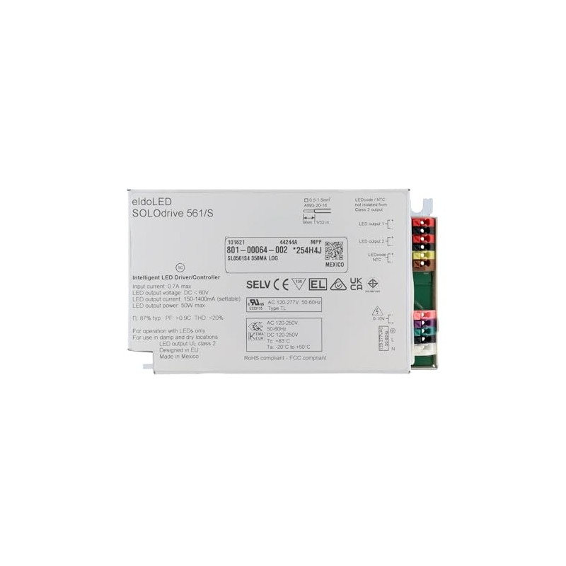 EldoLED 561/S SOLOdrive Intelligent LED Driver, 60V, 200-1050mA, 50W, 120-250V