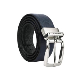 Police Men's Reversible Belt in Genuine Leather, Made in Italy, 3.5 cm High, Seamless, Adjustable and Shortened, Black and Blue, 125 cm (TG 54-56)