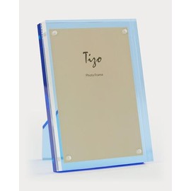 Tizo 4" X 6" Acrylic Crystal Clear Photo Frame, Blue Backing,…