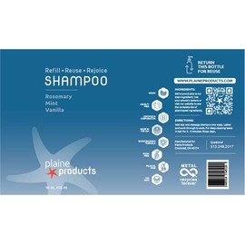 Champú ecológico - Romero, menta, vainilla - Sin sulfato, 16 oz (botella de repuesto)