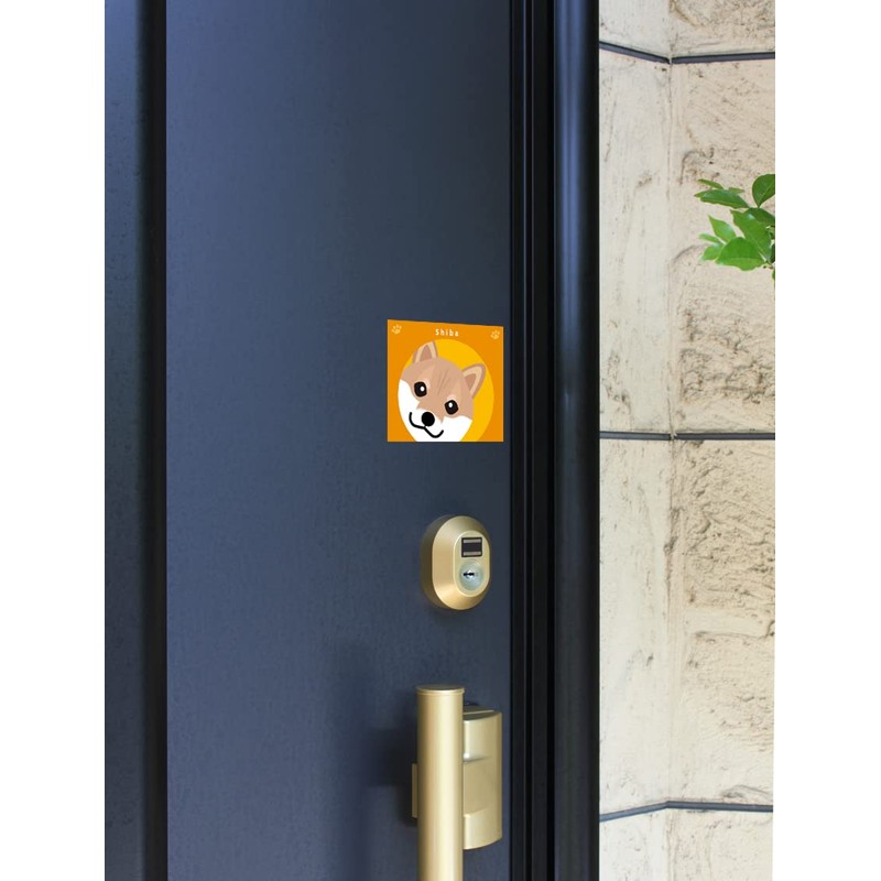 Staring Shiba [Red] Shiva Dog Sticker Orange Back Ver.2 MK-2