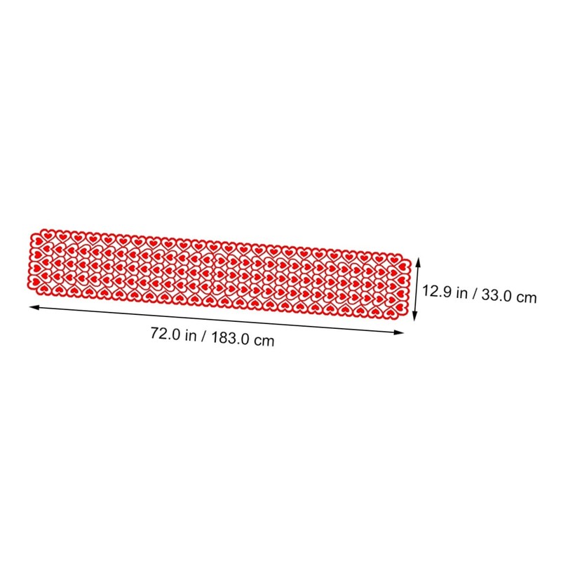 Mikinona 2pcs Elegant Valentine's Day Table Cover Heart Pattern Tablecloth