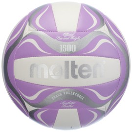 Molten BV1500-LB BV1500-LB Beach Volleyball Molten Beach Volley Leisure Ball White 5, Purple/White/Silver, 5