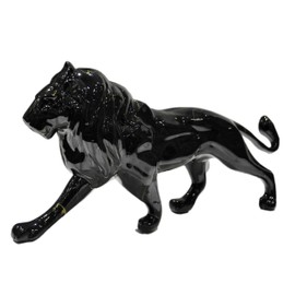 Gaklivdi Running Lion Statue Home Décor Large Colorful Black Animal Figurine Table Top Abstract Sclupture for Home, Living Room, Office