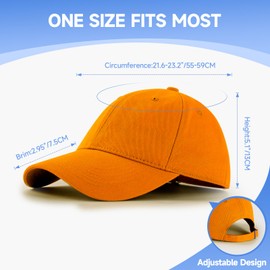NAWOCHSE Baseball Cap Adjustable Size Unstructured Soft Cotton Hat for Outdoor Men Women Orange