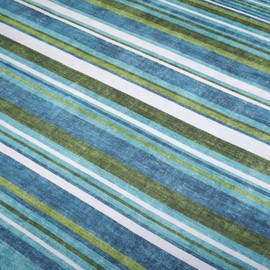 ReaLife Rugs Machine Washable Indoor Outdoor - Mat Rug Foldable Printed Thin Lightweight Cushioned Fade Resistant Patio Deck Dock Porch Pool Balcony Camping - Isla - Blue Green 4' x 6'