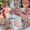 6 Grids Metal Bow Nail Art Charms -3D Gold Sliver
