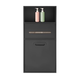 Stainless Steel Shower Niche, Built-in Tilt Out Trash Can Alcove, 26 x 5.5 x 11.8 inch Recessed Storage Cabinet With Toilet Paper Holder for Bathroom