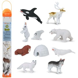 Safari Ltd Arctic TOOB With 10 Fun Figurines, Including A Harp Seal, Husky, Caribou, Arctic Rabbit, Killer Whale, Walrus, Arctic Fox, Beluga Whale, Igloo, And Polar Bear – For Ages 3 and Up