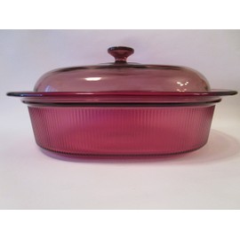 Pyrex Corning Cranberry Vision 4 Quart Dutch Oven Roaster