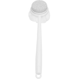 Back Scrubber with Long Handle, Pumice Stone and Loofah Combination for