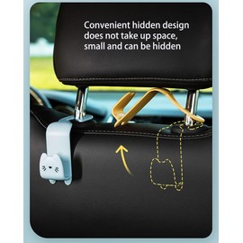 Gouccpu Car Seat Headrest Hooks, 2 Pack Universal Automobile Back Seat Brackets, Auto Seat Back Organizers Purse Bags and Coats Holder Hooks,Vehicle Rear Seat Backseat Hanger (yellow)