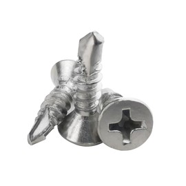 Pack of 120 4.2 x 16 mm Sheet Metal Self-Tapping Screws, 410 Stainless Steel Flat Head Screws Phillips Head Self Drilling Screws High-Strength Fast Tapping Screws (13 mm to 32 mm Available)