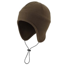 LLmoway Thermal Fleece Skull Cap Windproof Winter Earflap Hat Tactical Gear for Men Women Cold Weather Outdoor Army Green
