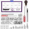 Swpeet 179 Sets 8 Sizes Silver Cone Spikes with Scratch