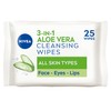 NIVEA Aloe Vera Cleansing Wipes (25 Sheets), Plant-Based Makeup Remover